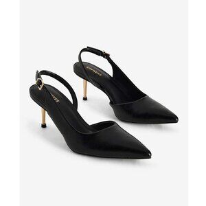 Shiny Gold Heel Slingback Pumps Size 9